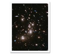 Artery8 Wall Art Print Hubble Space Astronomy Frontier Field Abell 2744 Deep Picture Of Pandora's Galaxy Cluster Evolution After Big Bang Art Framed Artery8 White A4
