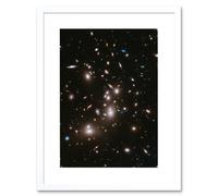 Artery8 Wall Art Print Hubble Space Astronomy Frontier Field Abell 2744 Deep Picture Of Pandora's Galaxy Cluster Evolution After Big Bang Artwork Artery8 White W7" x H9"