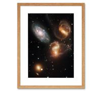 Artery8 Wall Art Print Hubble Space Astronomy Galactic Wreckage In Stephan's Quintet Clash Of Galaxies Stellar Observations In The Hickson Compact Artery8 Beige W7" x H9"