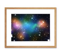 Artery8 Wall Art Print Hubble Space Astronomy Galaxy Cluster Abell 520 HST-CFHT-CXO Colourful Galaxies Dark Matter Hot Gas Caused Intergalactic Artery8 Beige W7" x H9"