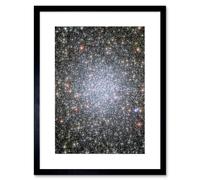 Artery8 Wall Art Print Hubble Space Astronomy Globular Cluster 47 Tucanae 3000 Bright White Dwarf Exodus From The Stellar Group Core In Milky Way Artery8 Black W7" x H9"