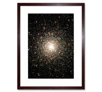Artery8 Wall Art Print Hubble Space Astronomy Globular Cluster M80 Ancient Star Swarm In The Milky Way Galaxy Blue Stragglers Observed Using WFPC2 Artery8 Brown W7" x H9"