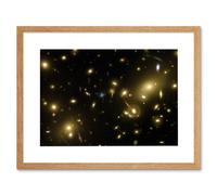 Artery8 Wall Art Print Hubble Space Astronomy Gravity Galaxy Cluster Abell 2218 Giant Cosmic Magnifying Glass View Distant Galaxies Caused By Artery8 Beige W7" x H9"