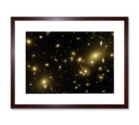 Artery8 Wall Art Print Hubble Space Astronomy Gravity Galaxy Cluster Abell 2218 Giant Cosmic Magnifying Glass View Distant Galaxies Caused By Artery8 Brown W7" x H9"