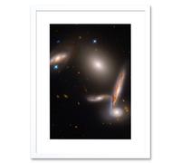 Artery8 Wall Art Print Hubble Space Astronomy Hickson Compact Group 40 A Cosmic Gravitational Dance Between Five Galaxies Isolated Spiral Elliptical Artery8 White W7" x H9"