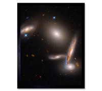 Artery8 Wall Art Print Hubble Space Astronomy Hickson Compact Group 40 A Cosmic Gravitational Dance Between Five Galaxies Isolated Spiral Elliptical Artery8 Black A4