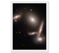 Artery8 Wall Art Print Hubble Space Astronomy Hickson Compact Group 40 A Cosmic Gravitational Dance Between Five Galaxies Isolated Spiral Elliptical Artery8 White W12" x H16"