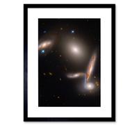 Artery8 Wall Art Print Hubble Space Astronomy Hickson Compact Group 40 A Cosmic Gravitational Dance Between Five Galaxies Isolated Spiral Elliptical Artery8 Black W7" x H9"