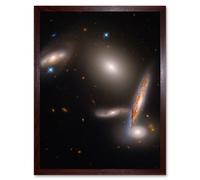 Artery8 Wall Art Print Hubble Space Astronomy Hickson Compact Group 40 A Cosmic Gravitational Dance Between Five Galaxies Isolated Spiral Elliptical Artery8 Brown A4