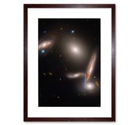 Artery8 Wall Art Print Hubble Space Astronomy Hickson Compact Group 40 A Cosmic Gravitational Dance Between Five Galaxies Isolated Spiral Elliptical Artery8 Brown W7" x H9"
