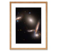 Artery8 Wall Art Print Hubble Space Astronomy Hickson Compact Group 40 A Cosmic Gravitational Dance Between Five Galaxies Isolated Spiral Elliptical Artery8 Beige W7" x H9"