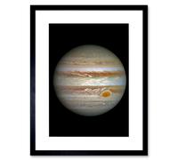 Artery8 Wall Art Print Hubble Space Astronomy Jupiter WFC3/UVIS Largest Planet In Our Solar System Great Red Spot View Anticyclone & Colourful Artery8 Black W7" x H9"