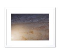 Artery8 Wall Art Print Hubble Space Astronomy M31 Phat Mosaic Andromeda Galaxy Disk Evolution Star Clusters & Cosmic Dust Clouds Artwork Framed 9X7 Artery8 White W7" x H9"