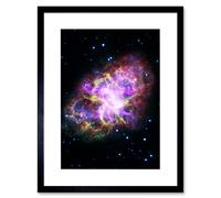 Artery8 Wall Art Print Hubble Space Astronomy Multiwavelength Crab Nebula Detailed Composite From VLA Spitzer Hubble XMM-Newton & Chandra X-Ray Artery8 Black W7" x H9"