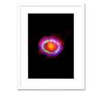 Artery8 Wall Art Print Hubble Space Astronomy Multiwavelength View Of Supernova 1987A Red Green Blue Exploding Star Shock Wave Observations In Large Artery8 White W7" x H9"