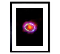 Artery8 Wall Art Print Hubble Space Astronomy Multiwavelength View Of Supernova 1987A Red Green Blue Exploding Star Shock Wave Observations In Large Artery8 Black W7" x H9"