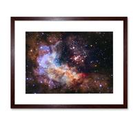 Artery8 Wall Art Print Hubble Space Astronomy Nasa Unveils Celestial Fireworks 25th Anniversary Giant Cluster Westerlund 2 Colourful Nebula Dust Artery8 Brown W7" x H9"
