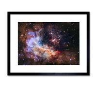 Artery8 Wall Art Print Hubble Space Astronomy Nasa Unveils Celestial Fireworks 25th Anniversary Giant Cluster Westerlund 2 Colourful Nebula Dust Artery8 Black W7" x H9"