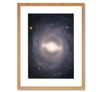 Artery8 Wall Art Print Hubble Space Astronomy NGC 1015 Supernova Barred Spiral Galaxy w/ Symmetrical Arms A Black Hole & Star Forming Region Bright Artery8 Beige W7" x H9"