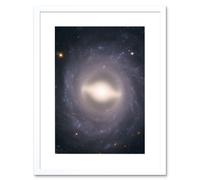 Artery8 Wall Art Print Hubble Space Astronomy NGC 1015 Supernova Barred Spiral Galaxy w/ Symmetrical Arms A Black Hole & Star Forming Region Bright Artery8 White W7" x H9"