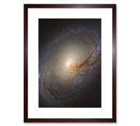 Artery8 Wall Art Print Hubble Space Astronomy NGC 3368 Orange Blue Galaxy Also Known As Messier 96 Starbirth Occurring Along Dark Dust Gas Filaments Artery8 Brown W7" x H9"