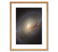Artery8 Wall Art Print Hubble Space Astronomy NGC 3368 Orange Blue Galaxy Also Known As Messier 96 Starbirth Occurring Along Dark Dust Gas Filaments Artery8 Beige W7" x H9"