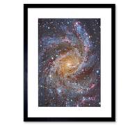Artery8 Wall Art Print Hubble Space Astronomy NGC 6946 Supernova Fireworks Galaxy Subaru & Red Eclipse Star Cluster Hodge's Complex Artwork Framed Artery8 Black W7" x H9"