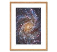Artery8 Wall Art Print Hubble Space Astronomy NGC 6946 Supernova Fireworks Galaxy Subaru & Red Eclipse Star Cluster Hodge's Complex Artwork Framed Artery8 Beige W7" x H9"