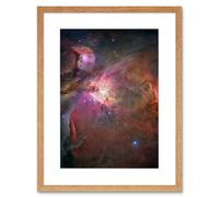 Artery8 Wall Art Print Hubble Space Astronomy Orion Nebula Dramatic Star Formation Gas Dust Cavity Central Trapezium Region Red Blue Cosmic Landscape Artery8 Beige W7" x H9"