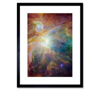 Artery8 Wall Art Print Hubble Space Astronomy Orion Nebula Spitzer Observatory Colourful Cosmic Masterpiece Dust Infant Stars Ultraviolet Light Artery8 Black W7" x H9"