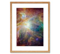 Artery8 Wall Art Print Hubble Space Astronomy Orion Nebula Spitzer Observatory Colourful Cosmic Masterpiece Dust Infant Stars Ultraviolet Light Artery8 Beige W7" x H9"
