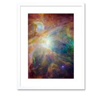 Artery8 Wall Art Print Hubble Space Astronomy Orion Nebula Spitzer Observatory Colourful Cosmic Masterpiece Dust Infant Stars Ultraviolet Light Artery8 White W7" x H9"
