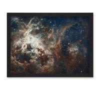 Artery8 Wall Art Print Hubble Space Astronomy Panoramic View Of Bright Turbulent Stellar Birth Region 30 Doradus Tarantula Nebula Extragalactic Large Artery8 Black W12" x H16"