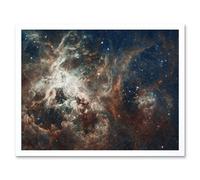Artery8 Wall Art Print Hubble Space Astronomy Panoramic View Of Bright Turbulent Stellar Birth Region 30 Doradus Tarantula Nebula Extragalactic Large Artery8 White W12" x H16"