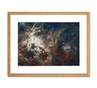 Artery8 Wall Art Print Hubble Space Astronomy Panoramic View Of Bright Turbulent Stellar Birth Region 30 Doradus Tarantula Nebula Extragalactic Large Artery8 Beige W7" x H9"