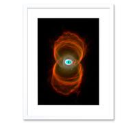 Artery8 Wall Art Print Hubble Space Astronomy Planetary Nebula Mycn18 Hourglass Pattern Of Stellar Matter Ejection Around A Dying Star Artwork Framed Artery8 White W7" x H9"