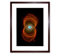 Artery8 Wall Art Print Hubble Space Astronomy Planetary Nebula Mycn18 Hourglass Pattern Of Stellar Matter Ejection Around A Dying Star Artwork Framed Artery8 Brown W7" x H9"