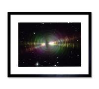 Artery8 Wall Art Print Hubble Space Astronomy Rainbow Image Of The Egg Nebula Light Ripples Reflecting On The Dying Star's Dust Shells Artwork Framed Artery8 Black W7" x H9"