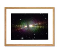 Artery8 Wall Art Print Hubble Space Astronomy Rainbow Image Of The Egg Nebula Light Ripples Reflecting On The Dying Star's Dust Shells Artwork Framed Artery8 Beige W7" x H9"