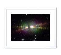 Artery8 Wall Art Print Hubble Space Astronomy Rainbow Image Of The Egg Nebula Light Ripples Reflecting On The Dying Star's Dust Shells Artwork Framed Artery8 White W7" x H9"