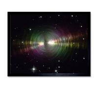 Artery8 Wall Art Print Hubble Space Astronomy Rainbow Image Of The Egg Nebula Light Ripples Reflecting On The Dying Star's Dust Shells Art Framed Artery8 Black W12" x H16"