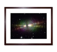 Artery8 Wall Art Print Hubble Space Astronomy Rainbow Image Of The Egg Nebula Light Ripples Reflecting On The Dying Star's Dust Shells Artwork Framed Artery8 Brown W7" x H9"
