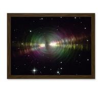 Artery8 Wall Art Print Hubble Space Astronomy Rainbow Image Of The Egg Nebula Light Ripples Reflecting On The Dying Star's Dust Shells Art Framed Artery8 Brown A4