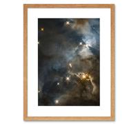 Artery8 Wall Art Print Hubble Space Astronomy Serpens Nebula HBC 672 Orange Blue Stellar Nursery Sun Star Bat Shadow Interstellar Dust Cloud Artwork Artery8 Beige W7" x H9"