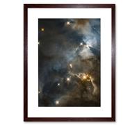 Artery8 Wall Art Print Hubble Space Astronomy Serpens Nebula HBC 672 Orange Blue Stellar Nursery Sun Star Bat Shadow Interstellar Dust Cloud Artwork Artery8 Brown W7" x H9"