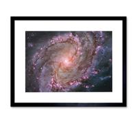 Artery8 Wall Art Print Hubble Space Astronomy Spiral Galaxy M83 Red Blue Purple Star Formation Southern Pinwheel Supernova Remnants & Star Clusters Artery8 Black W7" x H9"