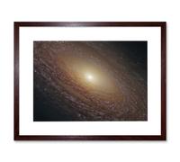Artery8 Wall Art Print Hubble Space Astronomy Spiral Galaxy NGC 2841 Blue Pink Emission Nebula Starbirth Region & A Majestic Disk Of Stars & Dust Artery8 Brown W7" x H9"