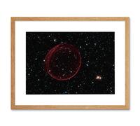 Artery8 Wall Art Print Hubble Space Astronomy Supernova Bubble SNR 0509 Holiday Ornament Red Sphere Of Gas Caused By A Stellar Explosion In The Large Artery8 Beige W7" x H9"