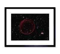 Artery8 Wall Art Print Hubble Space Astronomy Supernova Bubble SNR 0509 Holiday Ornament Red Sphere Of Gas Caused By A Stellar Explosion In The Large Artery8 Black W7" x H9"