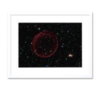 Artery8 Wall Art Print Hubble Space Astronomy Supernova Bubble SNR 0509 Holiday Ornament Red Sphere Of Gas Caused By A Stellar Explosion In The Large Artery8 White W7" x H9"